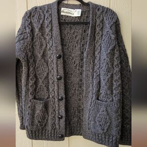Vintage Aran Crafts Wool Cardigan